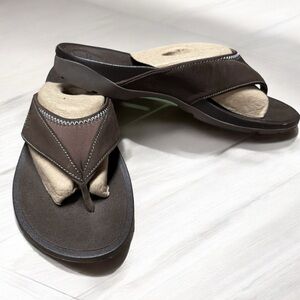New ABEO Women Balboa Metatarsal Leather Flip Flop Sandal Size 9